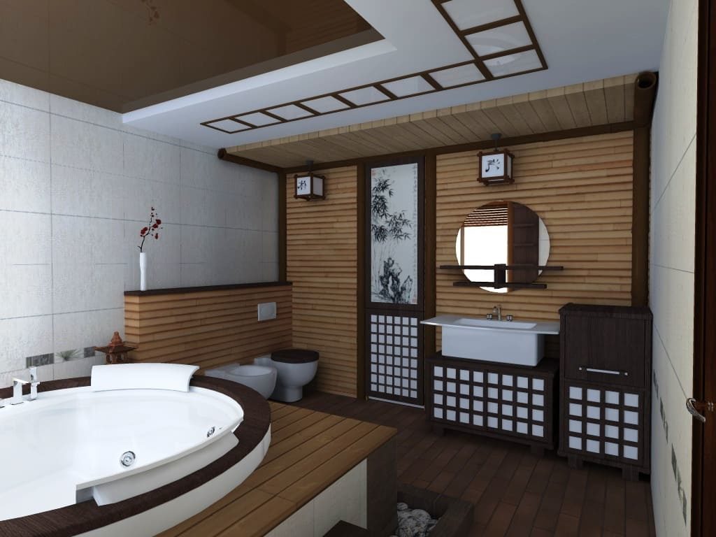 Ванная комната в японском стиле